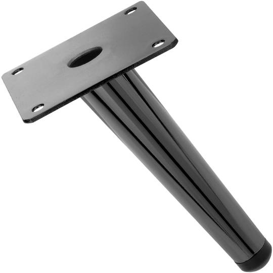 Confezione da 4 gambe per mobili con forma conica e protezione antiscivolo da 15 cm colore nero metallizzato