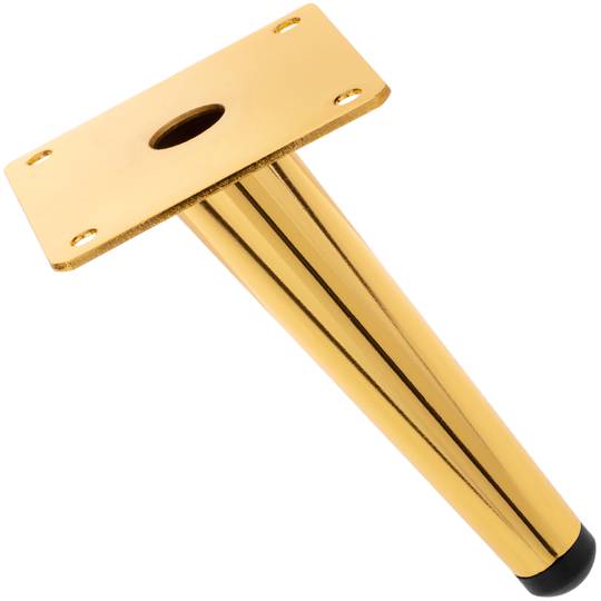 Confezione da 4 gambe per mobili a forma conica con protezione antiscivolo 15cm colore oro