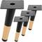 Pack de 4 potes decantades per a mobles amb forma cònica i protecció antilliscant de 15cm color negre i daurat