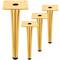 Pack of 4 straight furniture legs with conical shape and anti-slip protection 20cm gold colour