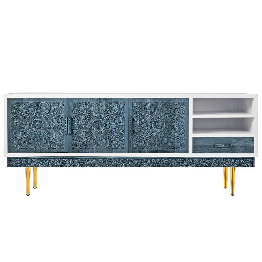 Pack of 4 straight furniture legs with conical shape and anti-slip protection 20cm gold colour