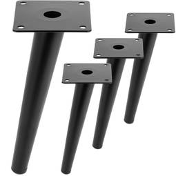 4er Pack Möbelbeine mit konischer Form und Anti-Rutsch-Schutz 20cm Farbe schwarz