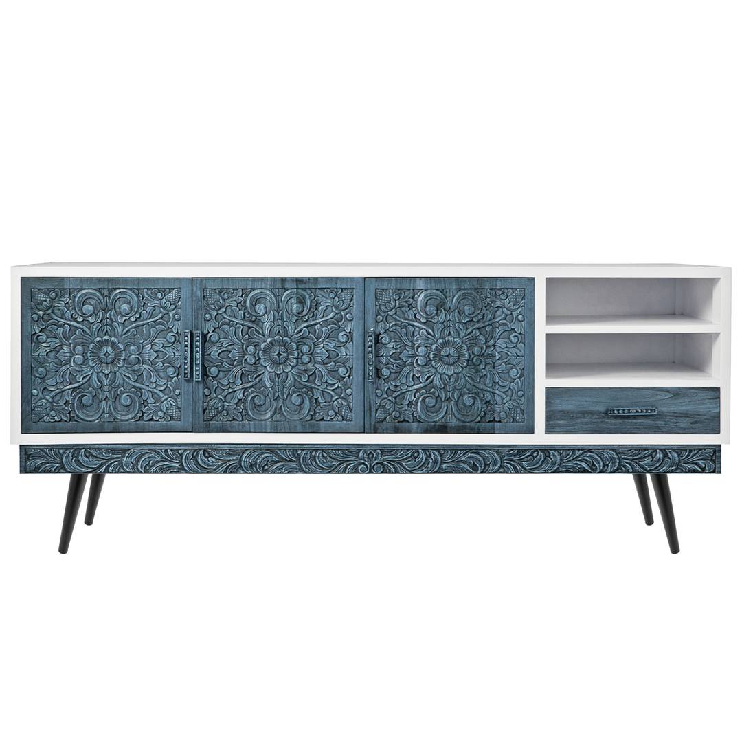 Pack of 4 furniture legs with conical shape and anti-slip protection 20cm black colour