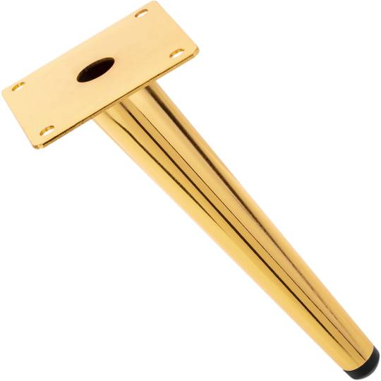 Set van 4 taps toelopende meubelpoten met antislipbescherming 20cm goudkleurig