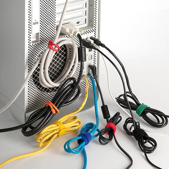 Abraçadeiras flexíveis reutilizáveis Magic Tie para agrupar cabos de 15 cm em cores variadas Inofix