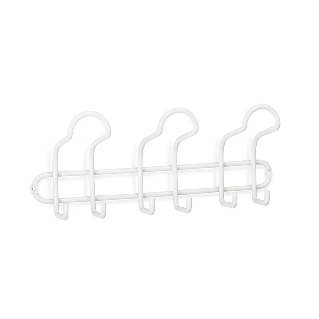 Cintre avec trois crochets triples en acier finition Inofix blanc mat