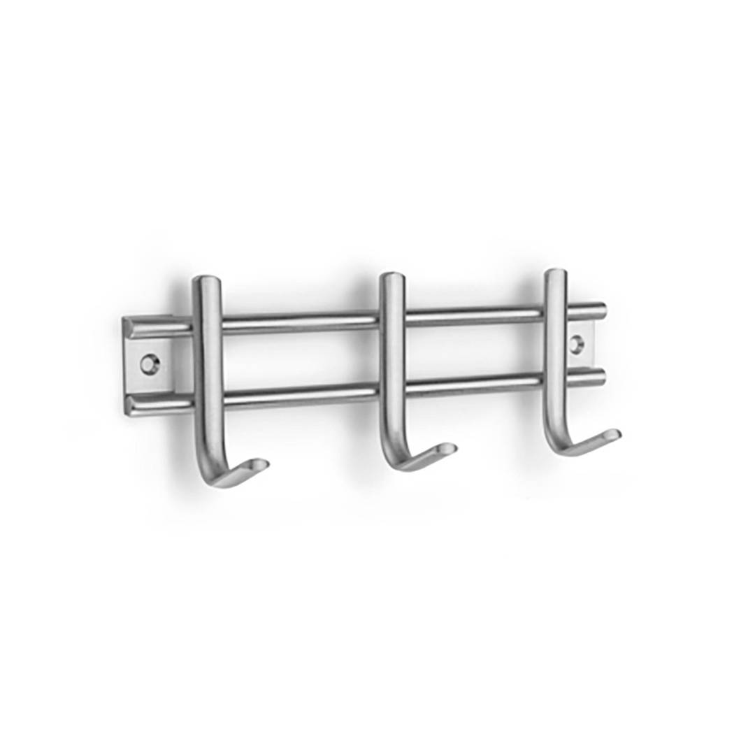 Cabide Inofix com três ganchos em aço inox com acabamento cromado