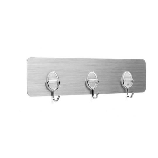 Reusable adhesive hanger with three Inofix stainless steel movable