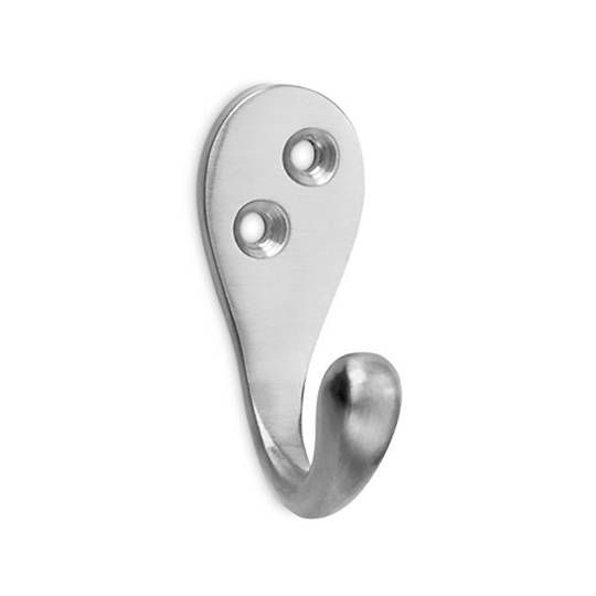 Inofix satin nickel-plated brass classic single hook