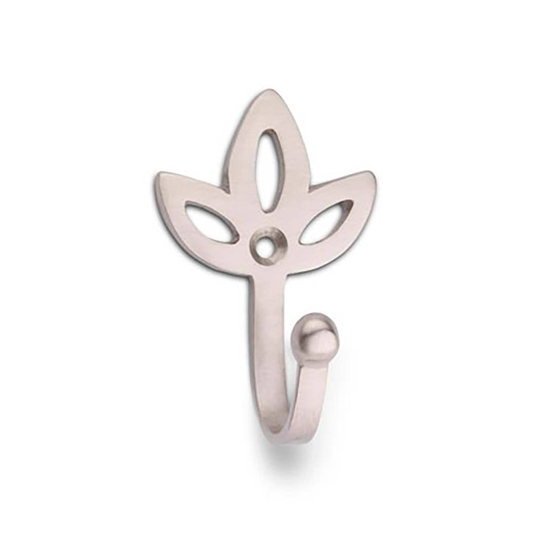 Inofix Satin Nickel Plated Single Hook in Brass with Tulip Design