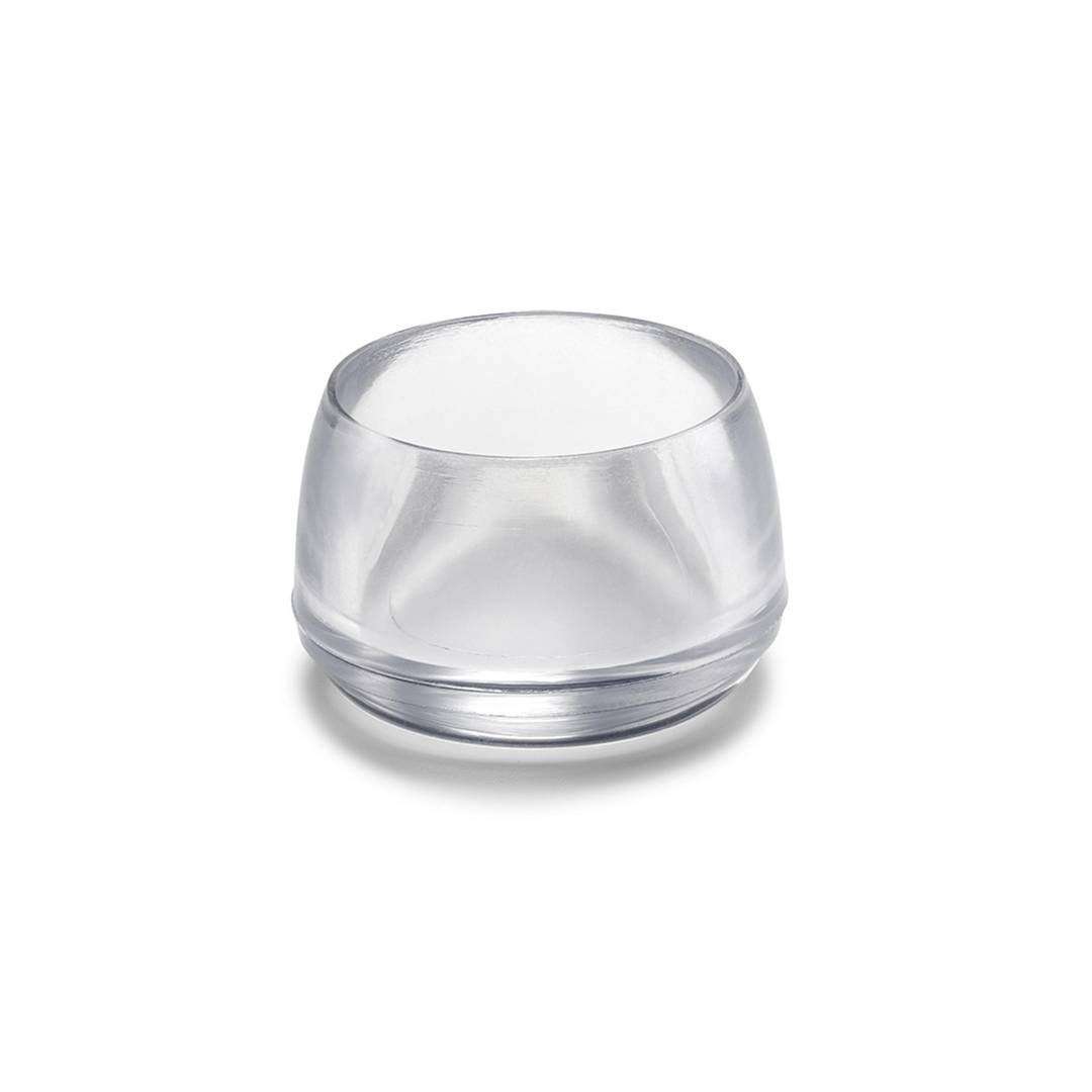 Packung mit 8 Stück 18 mm transparenter Rundhülse für Inofix-Stuhl- und Tischbeine