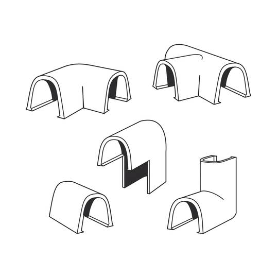 Pack of 10 units assorted links for white flexible cable organizer 10.5x10 mm Inofix
