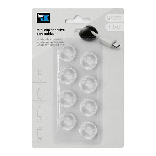 Mini transparent adhesive clip for Inofix cables
