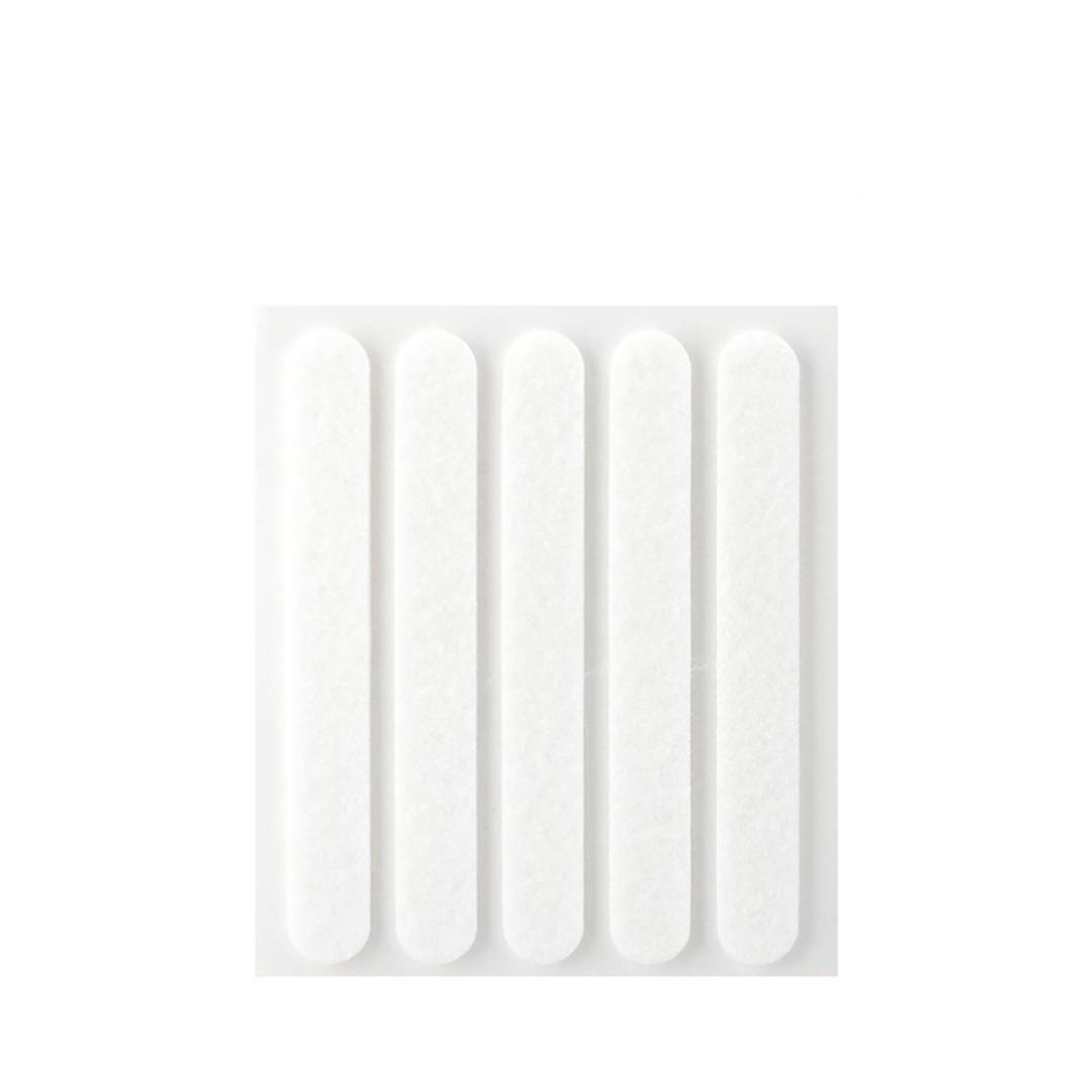 Lot de 5 feutres adhésifs synthétiques rectangulaires blancs 95x12 mm Inofix