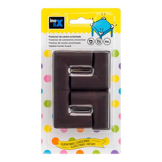 Pack of 4 units Inofix brown padded edge protector