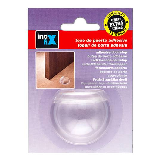 Batente de porta retentor adesivo hemisférico transparente Inofix