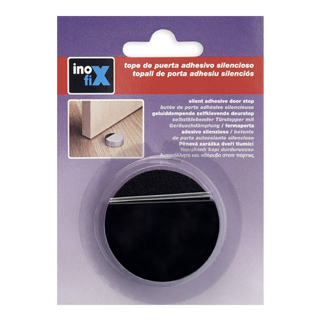 Inofix Schwarzer, geräuschloser, selbstklebender Türstopper