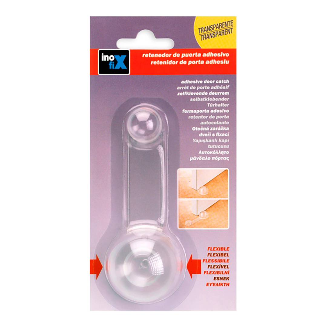 Inofix transparent adhesive rotary retainer door stop