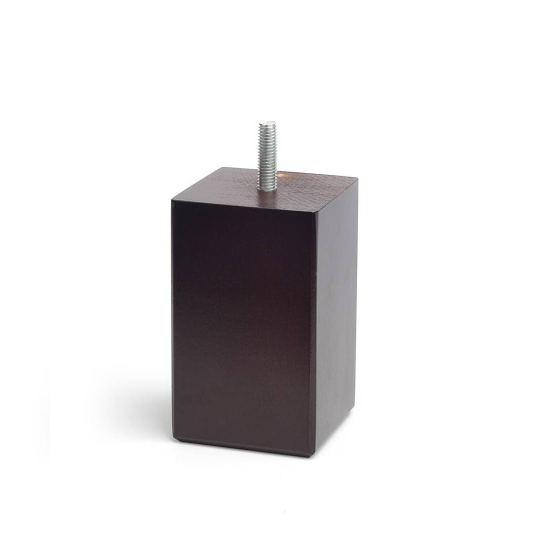 Quadratischer Fuß für Tisch und Möbel. 10 cm dickes Bein aus Wenge-Buchenholz