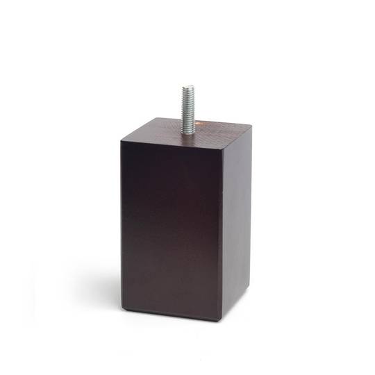 Quadratischer Fuß für Tisch und Möbel. 10 cm dickes Bein aus Wenge-Buchenholz