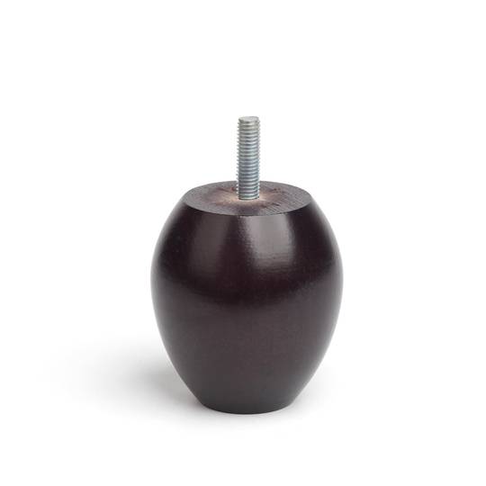 Piede tondo per tavolo e mobile. Gamba in legno di faggio wengé da 7 cm