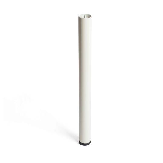 Extendable round foot for table and furniture. White steel leg from 71