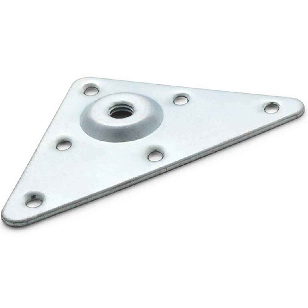 Pack de 4 placas de fixação para pernas 92x7x92 mm com parafusos em aço inoxidável
