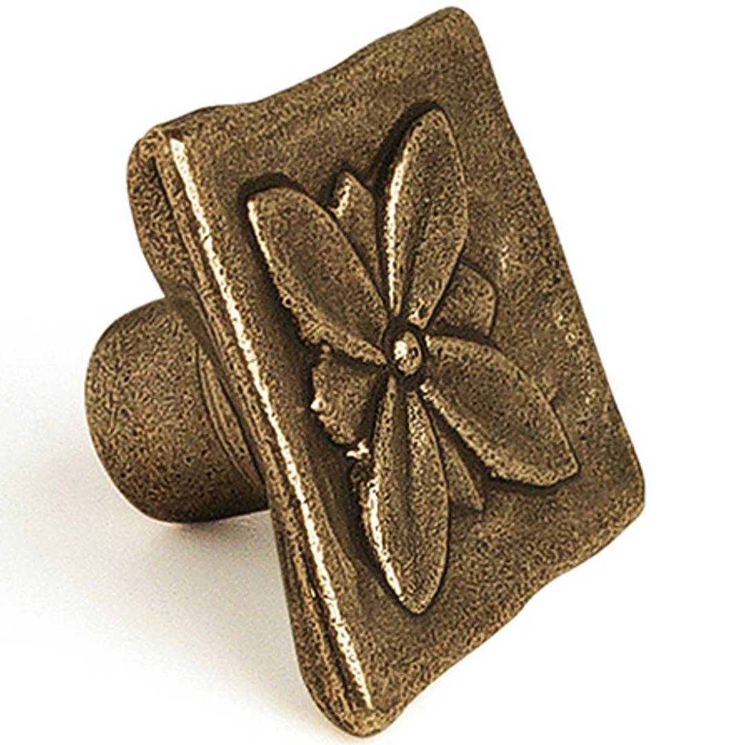 Confezione da 4 pomelli per mobili quadrati 33x33 mm con viti in metallo con finitura in vecchia pelle