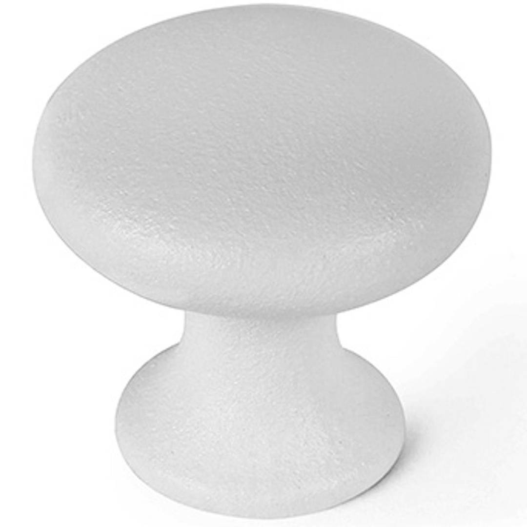 Pack de 4 boutons de meuble ronds de 25x24 mm avec vis en métal finition pores blancs