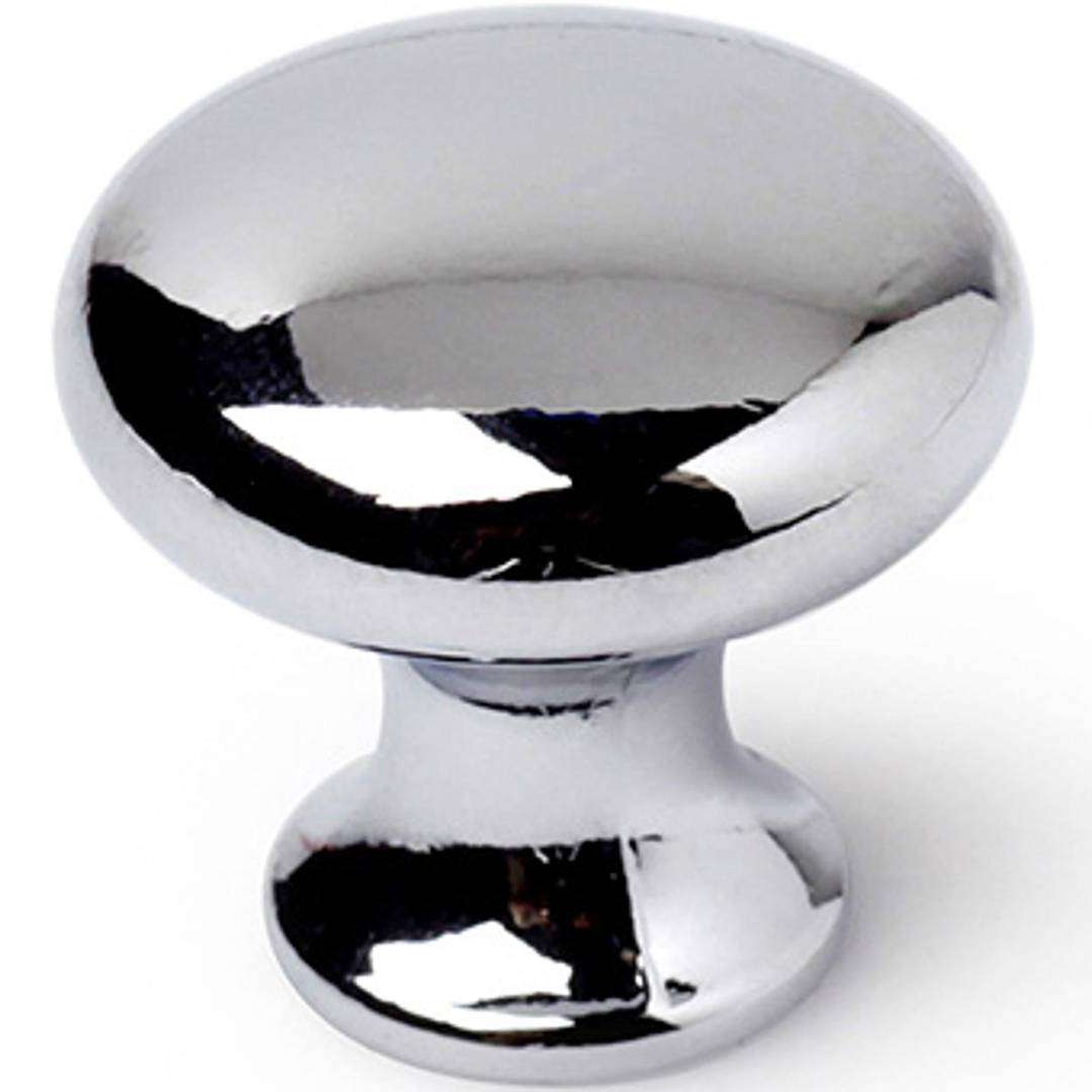 Pack de 4 boutons de meuble ronds de 25x24 mm avec vis en métal finition chrome brillant