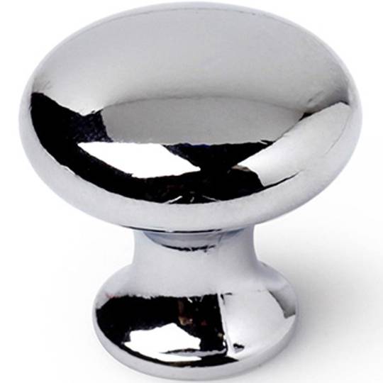 Pack de 4 boutons de meuble ronds de 25x24 mm avec vis en métal finition chrome brillant