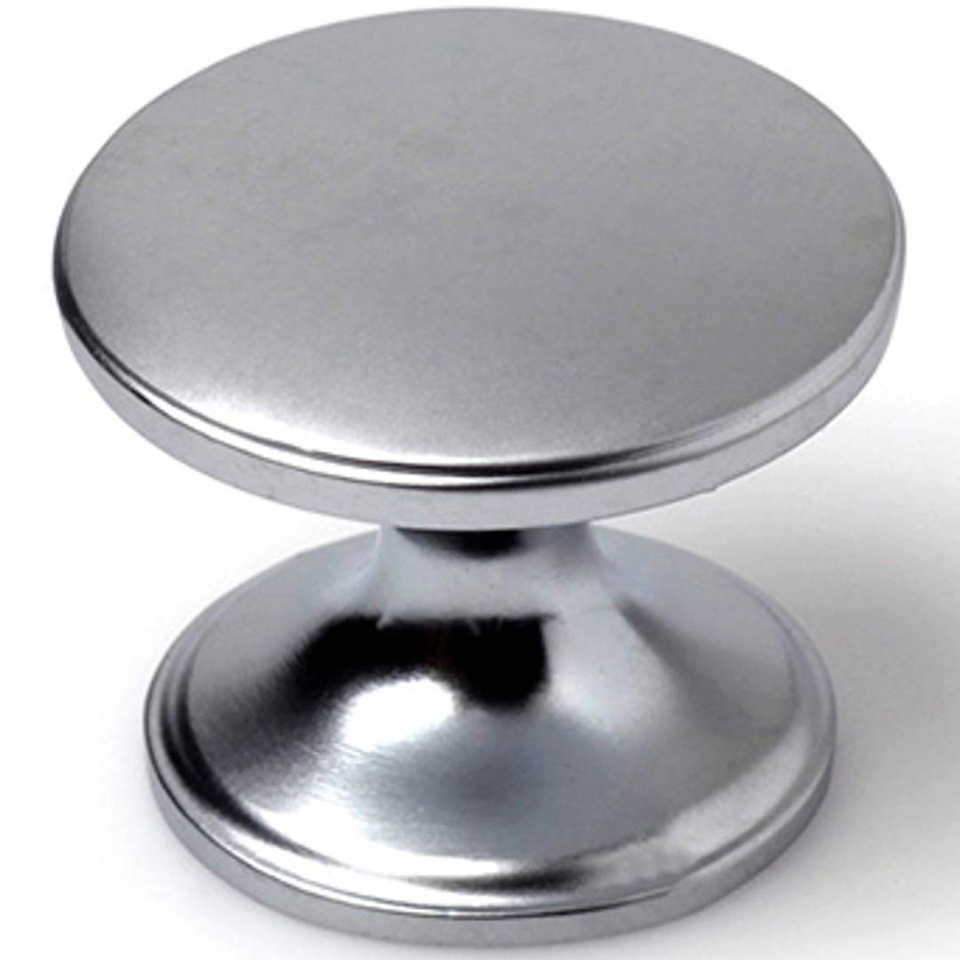 Pacote de 4 puxadores redondos para móveis de 33x27 mm com parafusos metálicos com acabamento cromado fosco