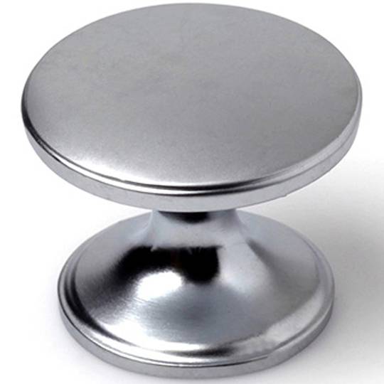 Pacote de 4 puxadores redondos para móveis de 33x27 mm com parafusos metálicos com acabamento cromado fosco