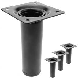 Patas rodadas. Pés de mesa para armários e móveis de aço preto 10cm 4-pack