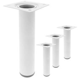 Ronde poten voor tafel en meubels. Witte stalen poten 25 cm 4-pack