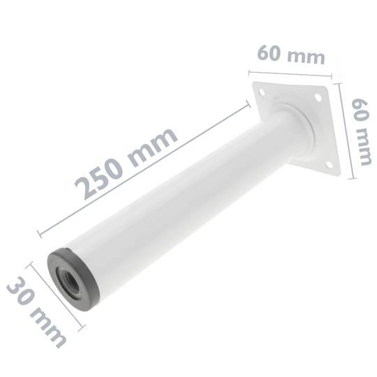 Peus rodons per a taula i moble. Potes en acer blanques de 25cm 4-pack