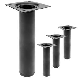 Ronde poten voor tafel en meubels. Zwarte stalen poten 25 cm 4-pack
