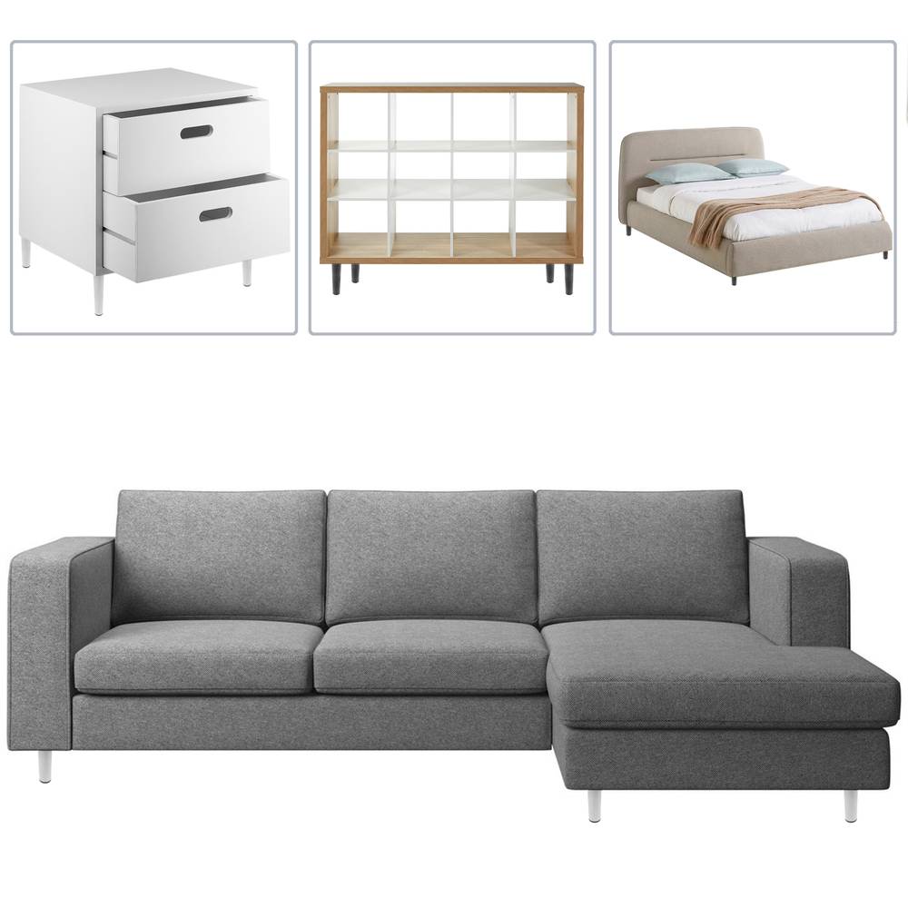 Pies redondos para mesa y mueble. Patas en acero negras de 25cm 4-pack