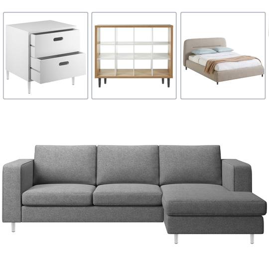Pies redondos para mesa y mueble. Patas en acero negras de 25cm 4-pack