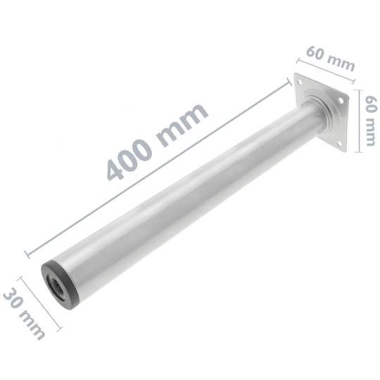 Peus rodons per a taula i moble. Potes en acer gris de 40cm 4-pack