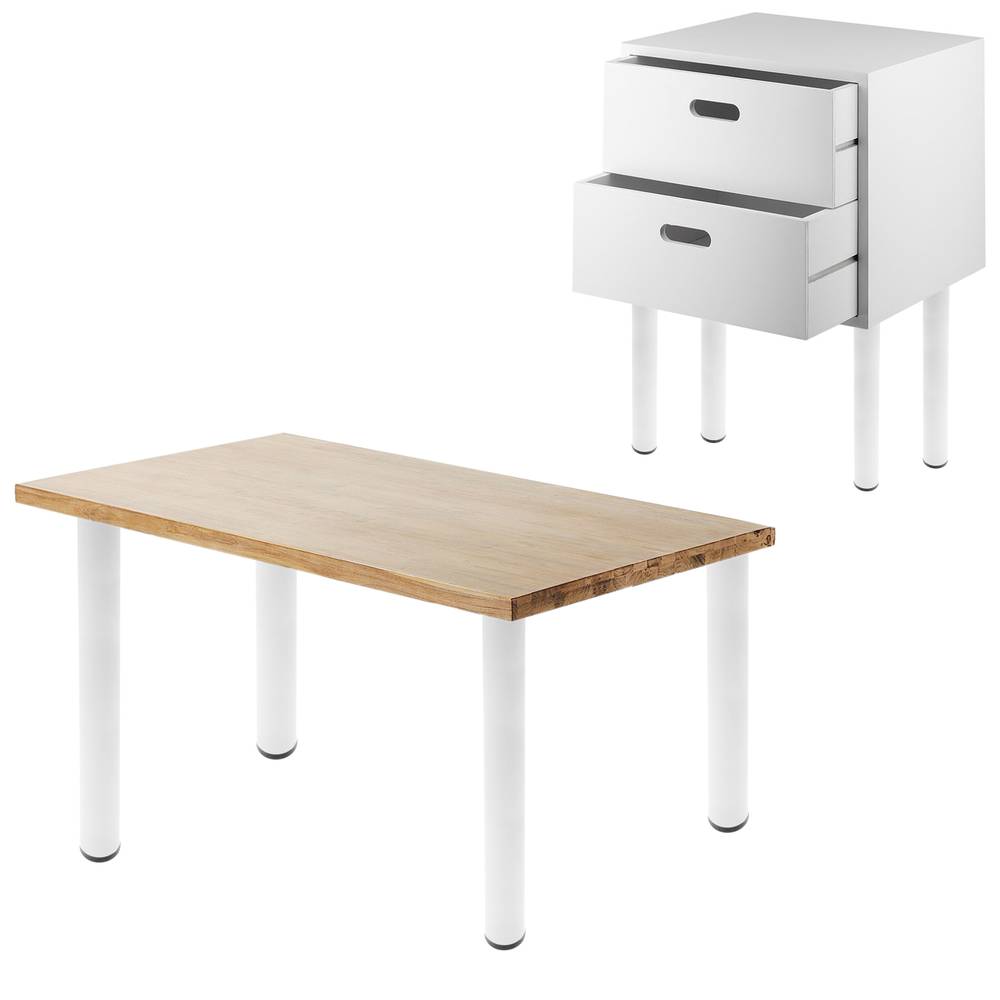 Peus rodons per a taula i moble. Potes en acer gris de 40cm 4-pack