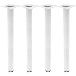 Runde Tischbeine für Schreibtische Schränke Möbel aus weiss Stahl 75cm 4-Pack