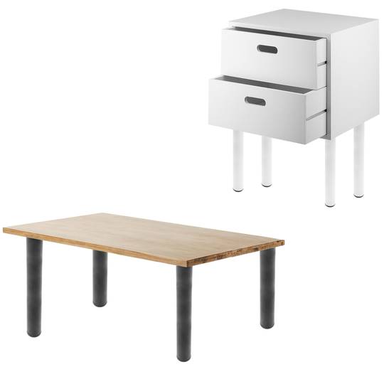 Ronde poten voor tafel en meubels. Zwarte stalen poten 75 cm 4-pack