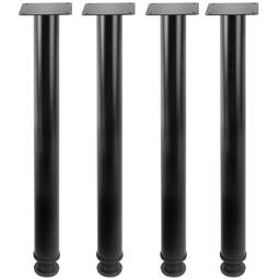 Ronde poten voor tafel en meubels. Zwarte stalen poten 72-75 cm 4-pack