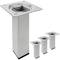 Square table legs for desks cabinets furniture made of gray steel 10cm 4-pack