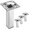 Pieds de table carré pour meubles et bureau en acier chromé 10cm 4-pack