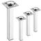 Peus quadrats per a taula i moble. Potes en acer cromat de 25cm 4-pack