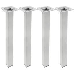 Quadrat Tischbeine für Schreibtische Schränke Möbel aus grau Stahl 40cm 4-Pack