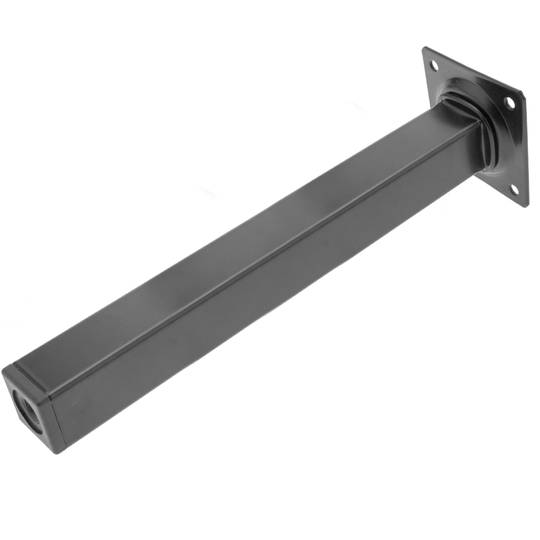 Gambe quadrato. Piedini da tavolo per mobili e scrivania in acciaio nero 75cm 4-pack