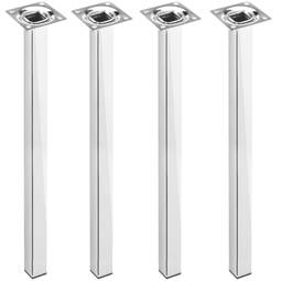 Patas quadradas. Pés de mesa para armários e móveis de aço cromado 75cm 4-pack
